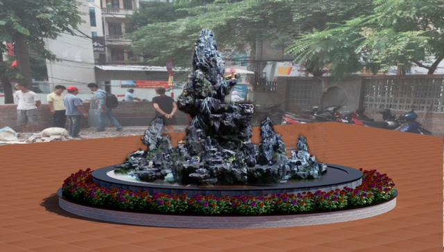 Thi công hòn non bộ ngoài trời