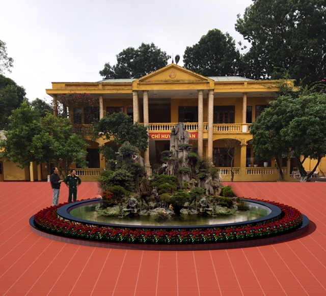 Mẫu hồ cá trước nhà